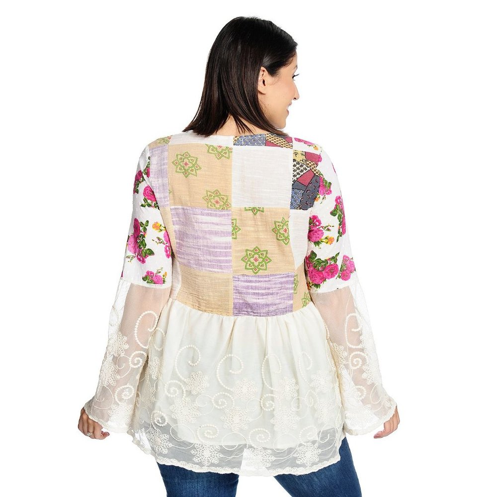 Nwot - Indigo Thread Patchwork Woven & Embroidere… - image 2